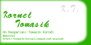 kornel tomasik business card